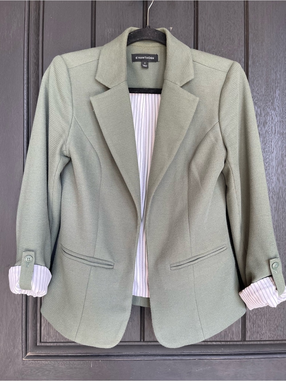 41 Hawthorn Olive Green Textured Blazer Jacket Small
